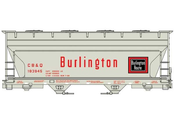 Accurail ACF 2-Bay Covered Hopper | Kit | Chicago, Burlington & Quincy #183945 | HO Scale