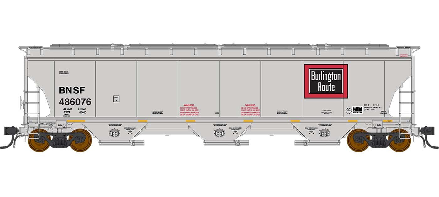 InterMountain Trinity 5161 Cu. Ft. Hopper - Burlington Route #486114 - BNSF Heritage - HO Scale
