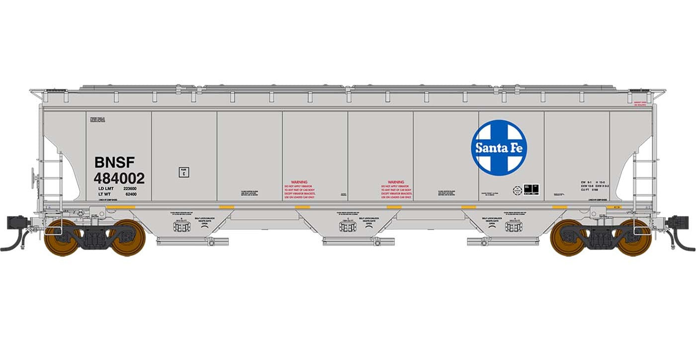 InterMountain Trinity 5161 Cu. Ft. Hopper - Santa Fe #484002 - BNSF Heritage - HO Scale