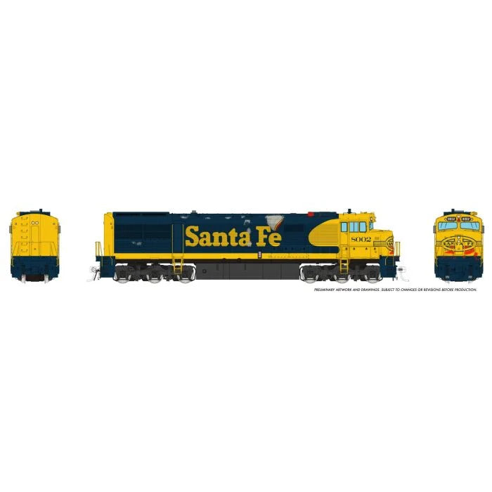 Rapido GE U30CG (55516) | Santa Fe #8002 (Weathered)| DC/DCC/Sound | HO Scale