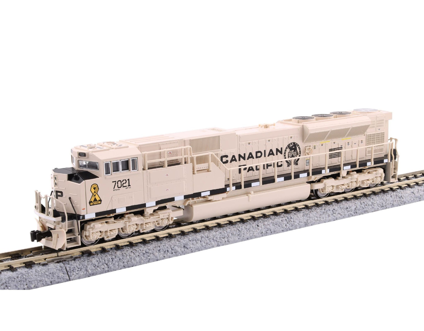 Kato SD70ACu | Canadian Pacific CP #7021 | Beige | Standard DC | N Scale