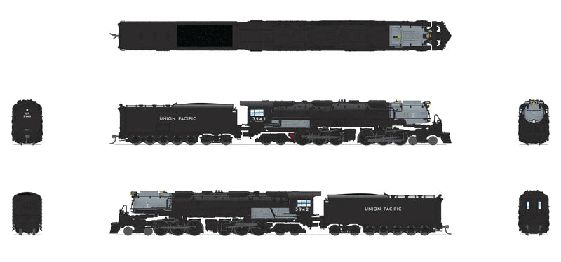 Broadway Limited Imports (6980) | UP Challenger 4-6-6-4 #3942 | Black & Graphite, Coal Tender | Paragon4 Sound/DC/DCC | Smoke | N Scale