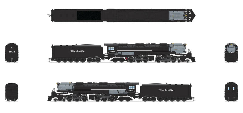 Broadway Limited Imports (6987) | D&RGW 4-6-6-4 #3803 | Black & Graphite, Coal Tender | Paragon4 Sound/DC/DCC | Smoke | N Scale