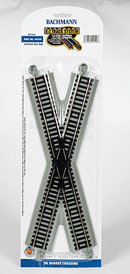 Bachmann E-Z(R) Track System - Crossing w/ Nickel Silver Rail & Gray Roadbed - 30 Degree - HO Scale