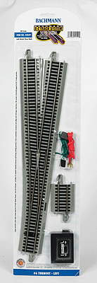 Bachmann E-Z(R) Track System - Turnout w/ Nickel Silver Rail & Gray Roadbed - #6 Turnout - Left - HO Scale
