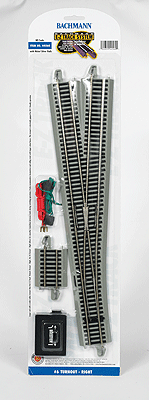 Bachmann E-Z(R) Track System - Turnout w/ Nickel Silver Rail & Gray Roadbed - #6 Turnout - Right - HO Scale