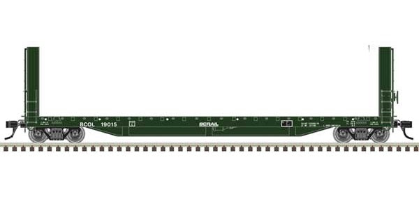 Atlas Master(R) 51' 6" Bulkhead Flat Car - BC Rail #19015 - HO Scale