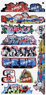 Blair Line Mega Set Modern Tagger Graffiti Decals #14, Pkg of 10, N Scale