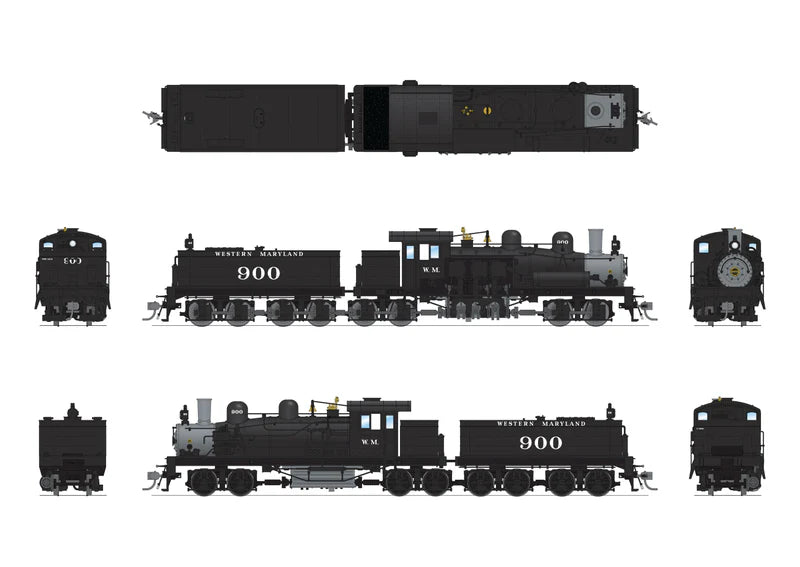 Broadway Limited Class D 4-truck Shay (7819) | WM #900 | Paragon4 Sound/DC/DCC | Smoke | HO Scale