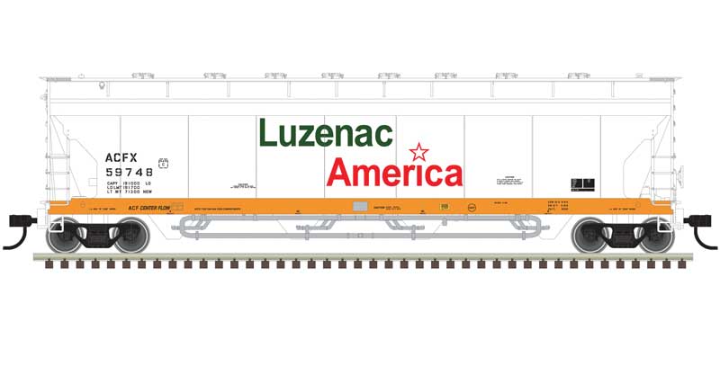 Atlas, Pressureaide Centerflow Covered Hopper, Luzenac America #59755, Ready to Run, Master