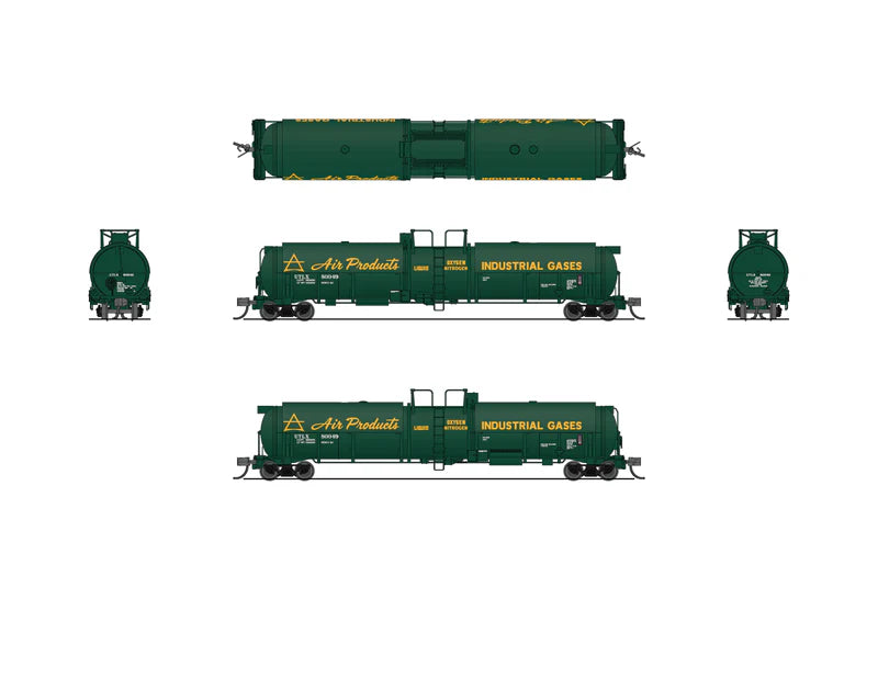 Broadway Limited Cryogenic Tank Car, Air Products, Two-Pack, N Scale