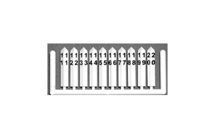 Tichy Train Group - Concrete Milepost Markers #1 to 50 - White w/ Black Printing - Pkg of 50 - HO Scale