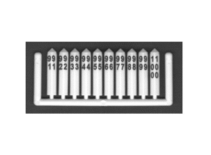 Tichy Train Group - Concrete Milepost Markers #51 to 100 - White w/ Black Printing - Pkg of 50 - HO Scale