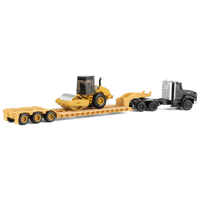 Diecast Masters (84425) | Kenworth T880 Tractor with Lowboy Trailer & CAT Roller | 1/87 Scale