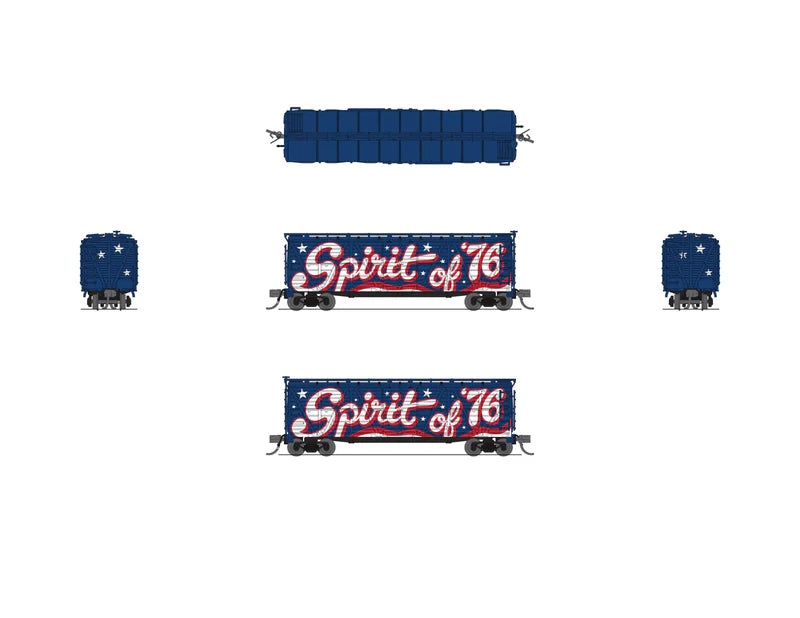 Broadway Limited 40′ Wood Stock Car, Independence Day Theme, Patriotic Music, N Scale