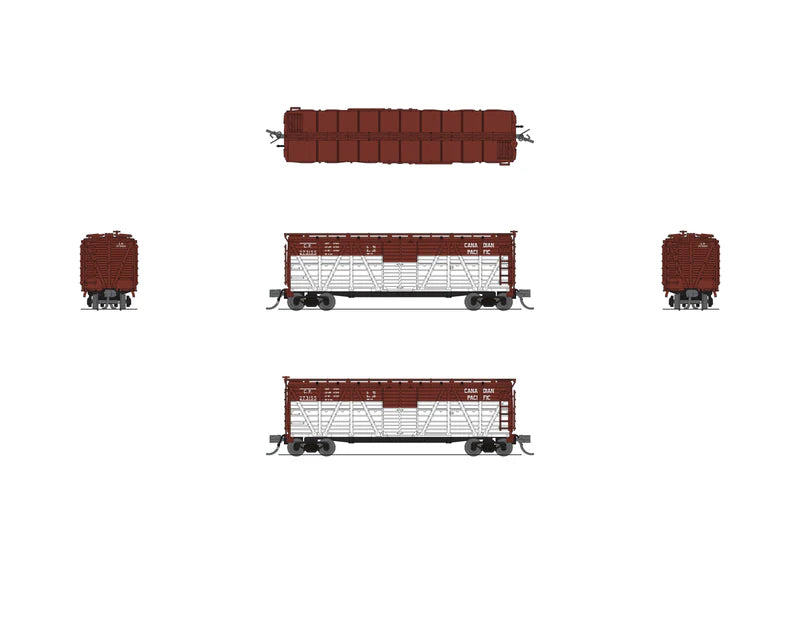 Broadway Limited 40' Wood Stock Car, CP #273190, Mule Sounds, N Scale