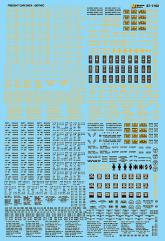 Microscale Industries - Freight Car Data - Black & Yellow (1940-70) - HO Scale