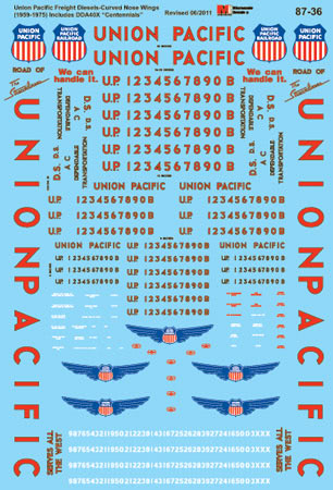 Microscale Industries - Union Pacific - Freight Diesels (Centennial Curved Wings) 1959-1975 - HO Scale