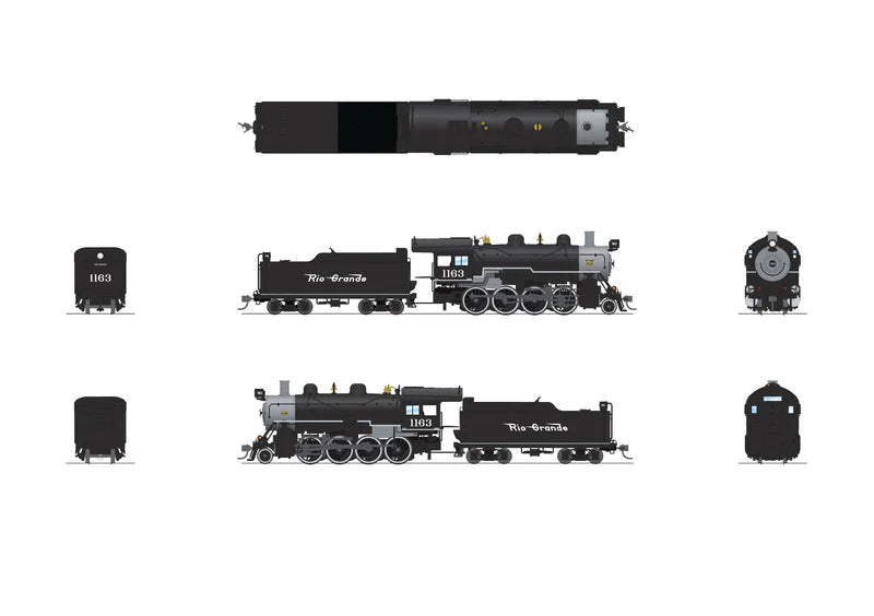 Broadway Limited 2-8-0 Consolidation - Denver & Rio Grande Western DRGW #1175 - Paragon4 Sound/DC/DCC - Smoke - HO Scale