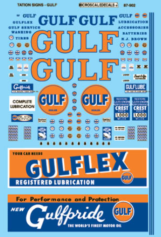 Microscale Industries - Gas Station Signs - Gulf Oil 1936-1963 - HO Scale
