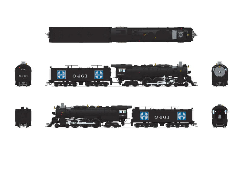 Broadway Limited Imports ATSF 3460 Class 4-6-4 - "Super Hudson" - #3461 - 1940-1942 Appearance - Paragon4 Sound/DC/DCC - Smoke - HO Scale