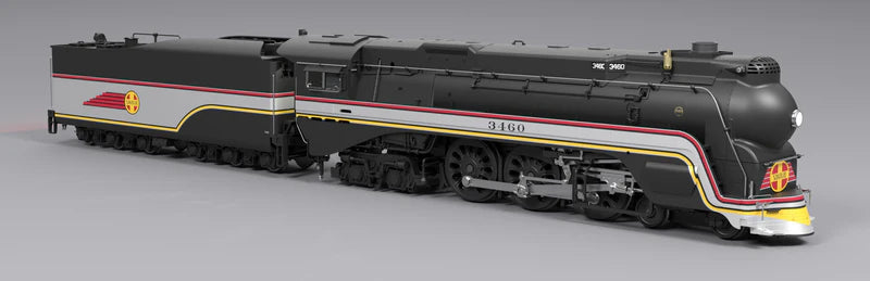 Broadway Limited Imports Brass Hybrid Streamlined Hudson | ATSF #3460 | Valley Flyer Fantasy Paint | Paragon4 Sound | DC/DCC | Smoke | HO Scale