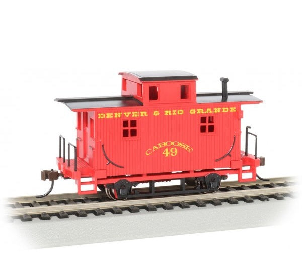 Bachmann Silver Series(R) (18407) | Old-Time Bobber Caboose | Denver & Rio Grande Wesetern(TM) #49 | HO Scale