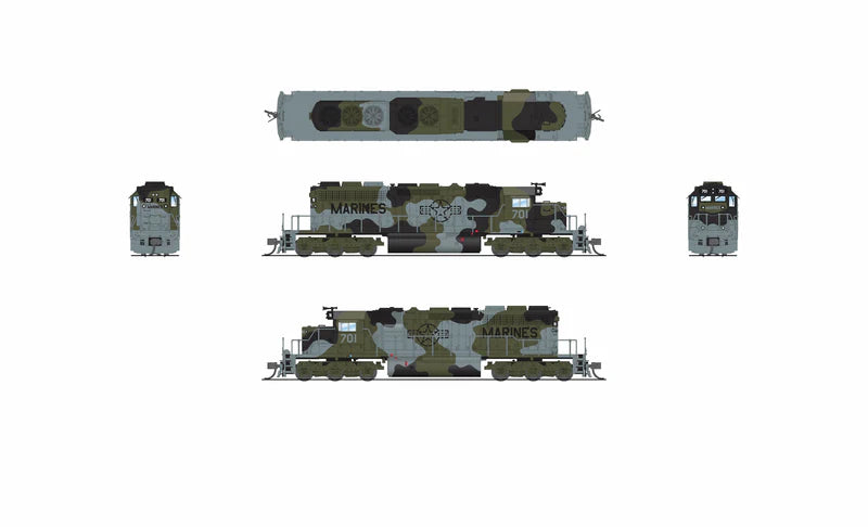 Broadway Limited Imports EMD SD40-2, USMC Fantasy Scheme, Paragon 4 Sound/DC/DCC, N Scale