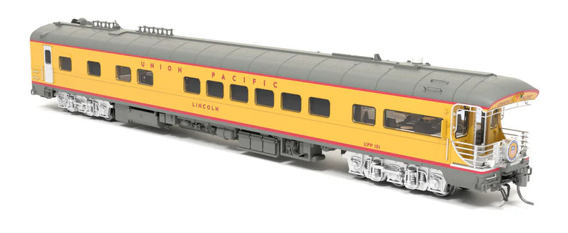 Broadway Limited Imports Union Pacific Business Car #101 - "Lincoln" Yellow "Building America" Drumhead - HO Scale