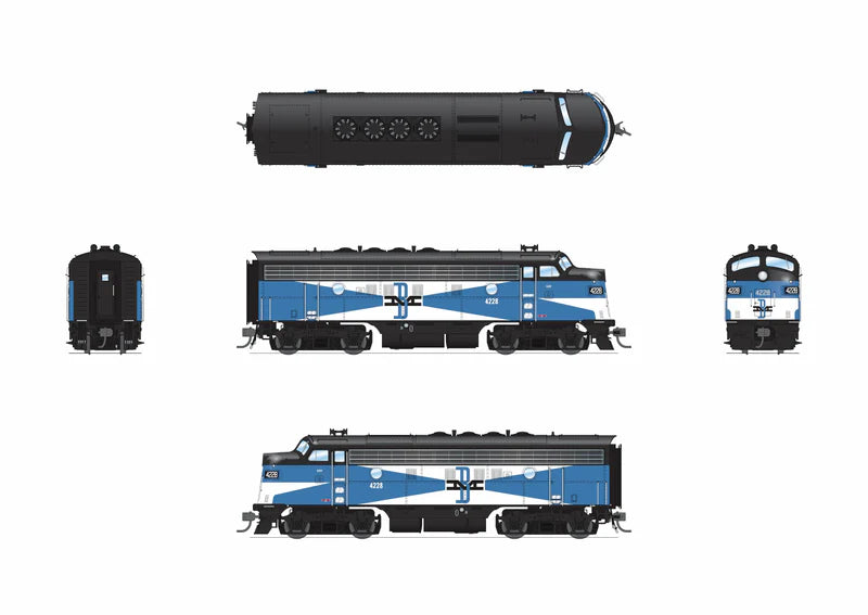 Broadway Limited EMD F3A - Boston & Maine #4228A - Blue McGinnis - Paragon4 Sound/DC/DCC - HO Scale