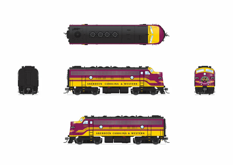Broadway Limited EMD F9A - Aberdeen Carolina & Western ACWR #271 - Paragon4 Sound/DC/DCC - HO Scale