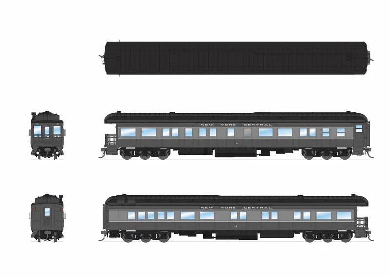 Broadway Limited Imports (9715) | Heavyweight 5-Car Passenger Set w/ Lights | New York Central #254, 1840, 1855, 1878, 3 | HO Scale