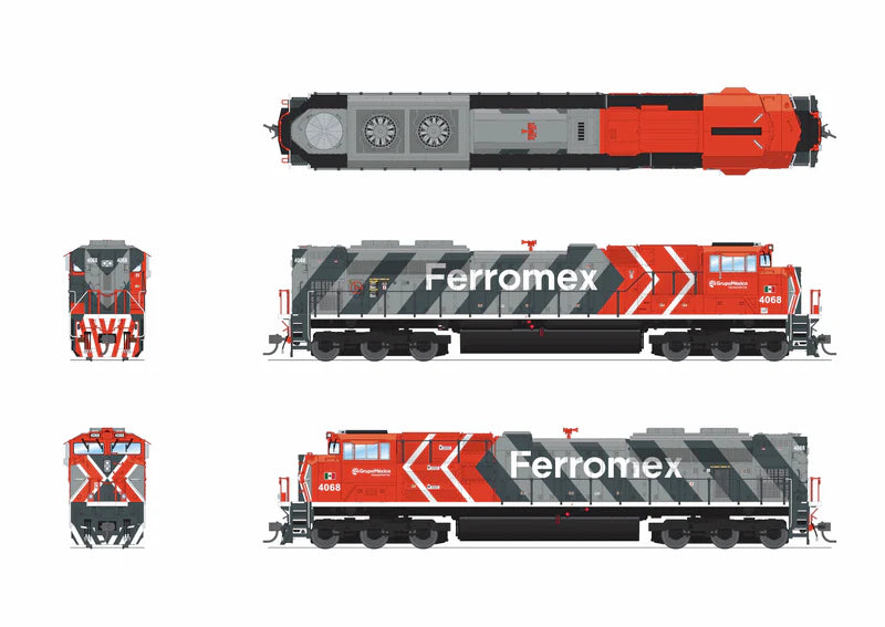 Broadway Limited Imports EMD SD70ACe (9760) | Ferromex #4068 | Modern Paint Scheme | Paragon4 Sound/DC/DCC with Smoke | HO Scale