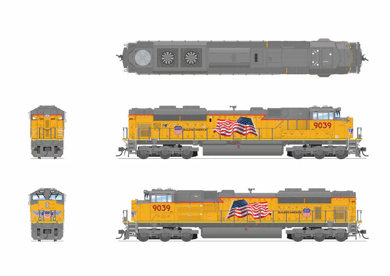 Broadway Limited Imports EMD SD70ACe (9773) | Union Pacific UP #9054 | Building America Scheme | Paragon4 Sound/DC/DCC with Smoke | HO Scale