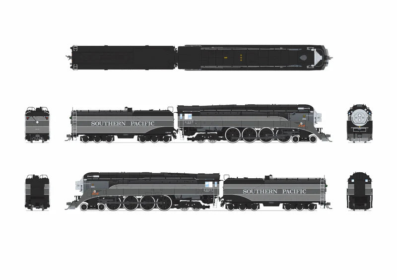 Broadway Limited Imports Southern Pacific GS-4 #4437 - "Lark" Two-Tone Gray Fantasy Paint - Paragon4 - Sound/DC/DCC - Smoke - HO Scale