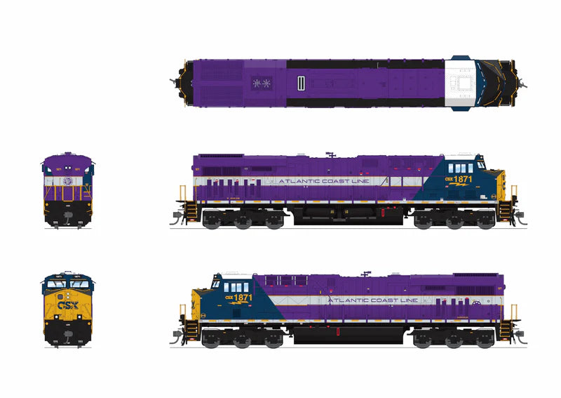 Broadway Limited Imports GE ES44AC - CSX #1871 - ACL Heritage Paint - Paragon4 Sound/DC/DCC - N Scale