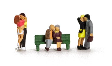 Woodland Scenics Scenic Accents(R) Figures, Lovers, pkg of 6, N Scale