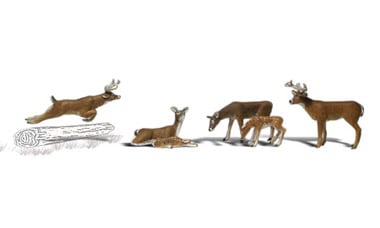 Woodland Scenics Scenic Accents(R) Figures, Deer, pkg of 6, N Scale
