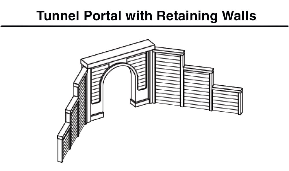 Woodland Scenics Single-Track Tunnel Portal - Concrete - HO Scale