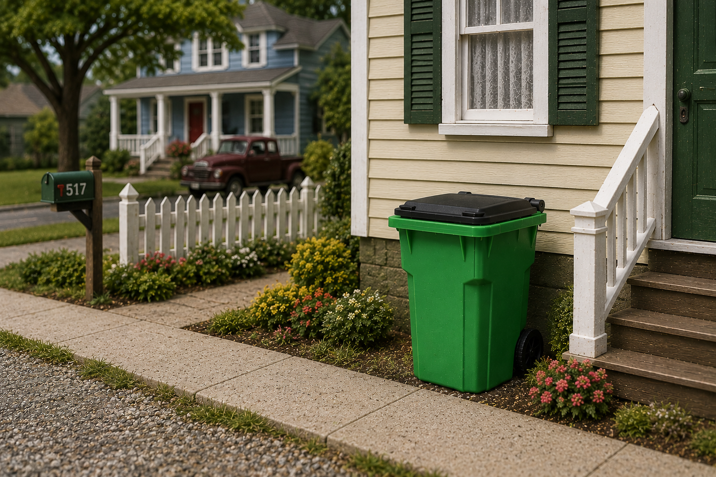 Big Dog Trains | Green Trash Can | Pkg of 10 | HO Scale
