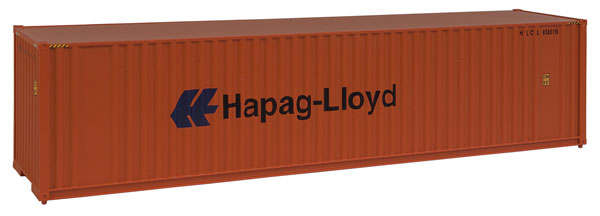 Walthers SceneMaster, 40' Hi Cube Corrugated Container with Flat Roof, Hapag-Lloyd, Assembled, HO Scale
