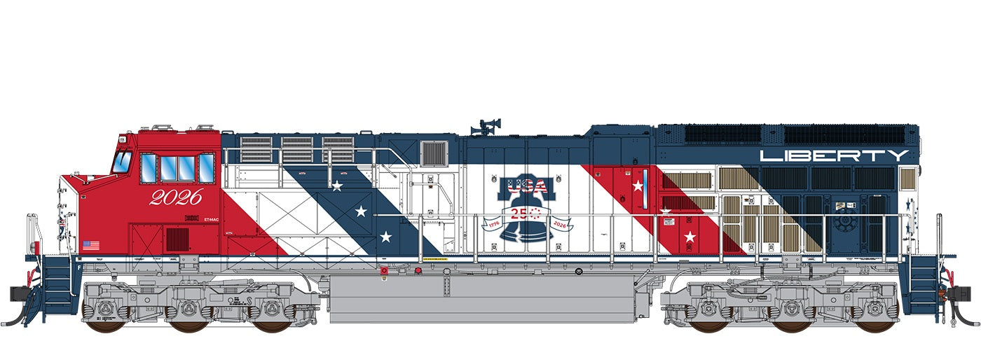 InterMountain GE Tier 4 GEVO ET44 Semiquincentennial Liberty #2026, DCC, LokSound, HO Scale
