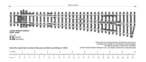 Peco, Code 100 Large Radius Turnout, Streamline, Right Hand, Insulfrog, SL88, HO Scale