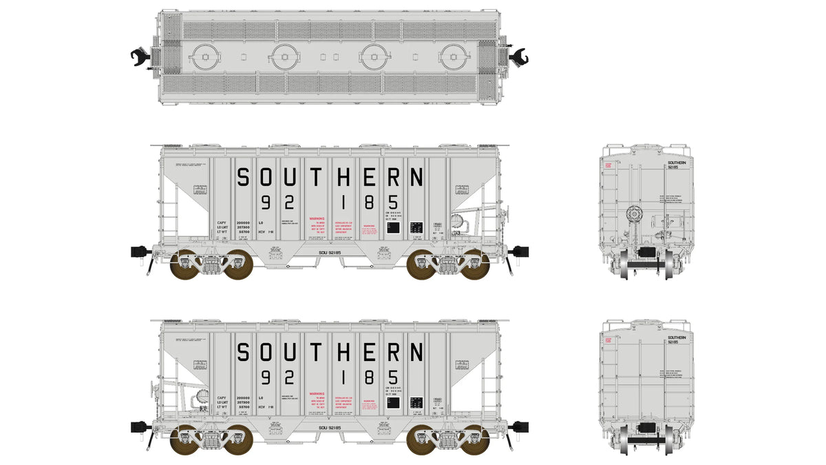 Class One Model Works FC01030 PS 3000CD Two-Bay Hopper Southern #92306 HO Scale