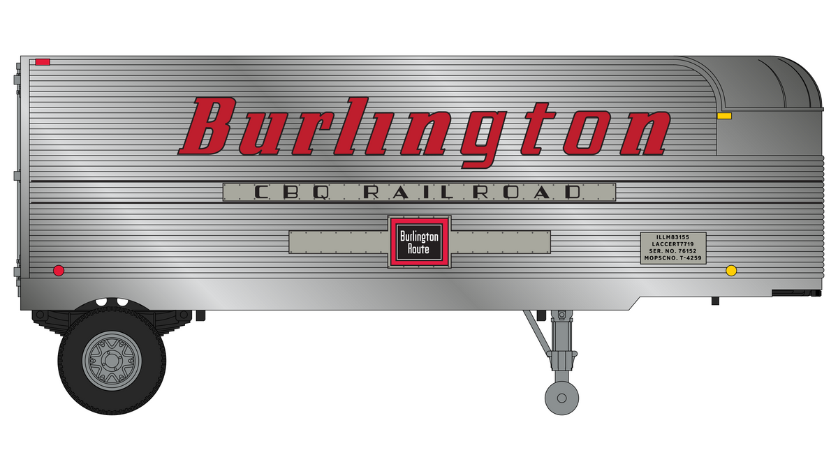 Class One Model Works (TR00100) Fruehauf 26' Trailer - Burlington Route HO Scale