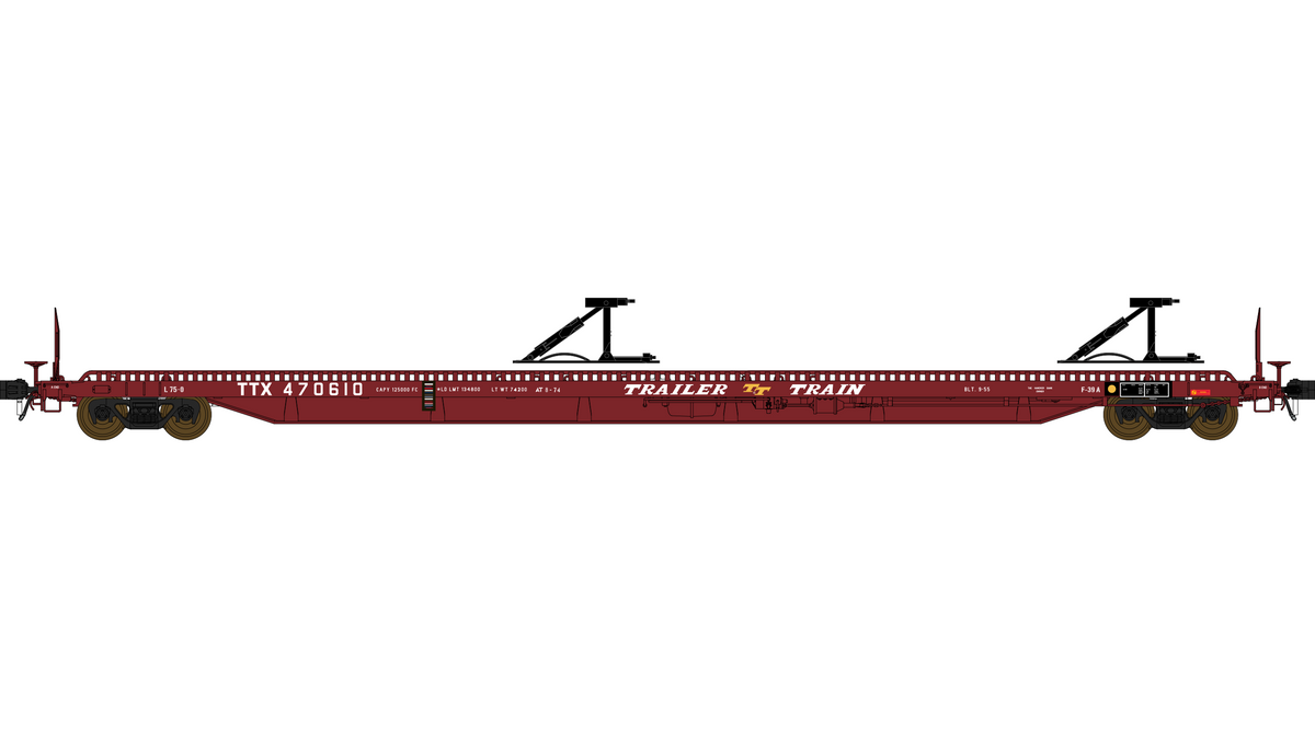 Class One Model Works (FC00840) F39A Flatcar 75' - Trailer Train - TTX TTX 470837 HO Scale