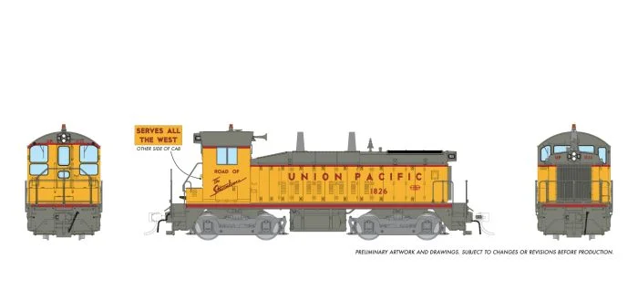 Rapido - EMD SW9 - Union Pacific As Delivered Slogan #1826 - DC/DCC/Sound - HO Scale