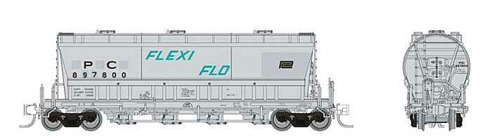 Rapido, ACF PD3500 Flexi Flo Covered Hopper, Penn Central, 1968 Ex-NYC Patched, N Scale