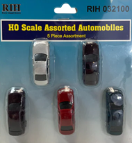 Rock Island Hobby RIH, Assorted Automobiles, (5) Pack, HO Scale