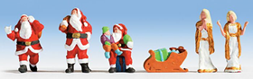 Walthers SceneMaster, Christmas Figures, Package of 6, HO Scale